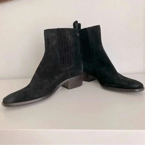Sam Edelman Black Suede Bronson Bootie 8 - Picture 3 of 12